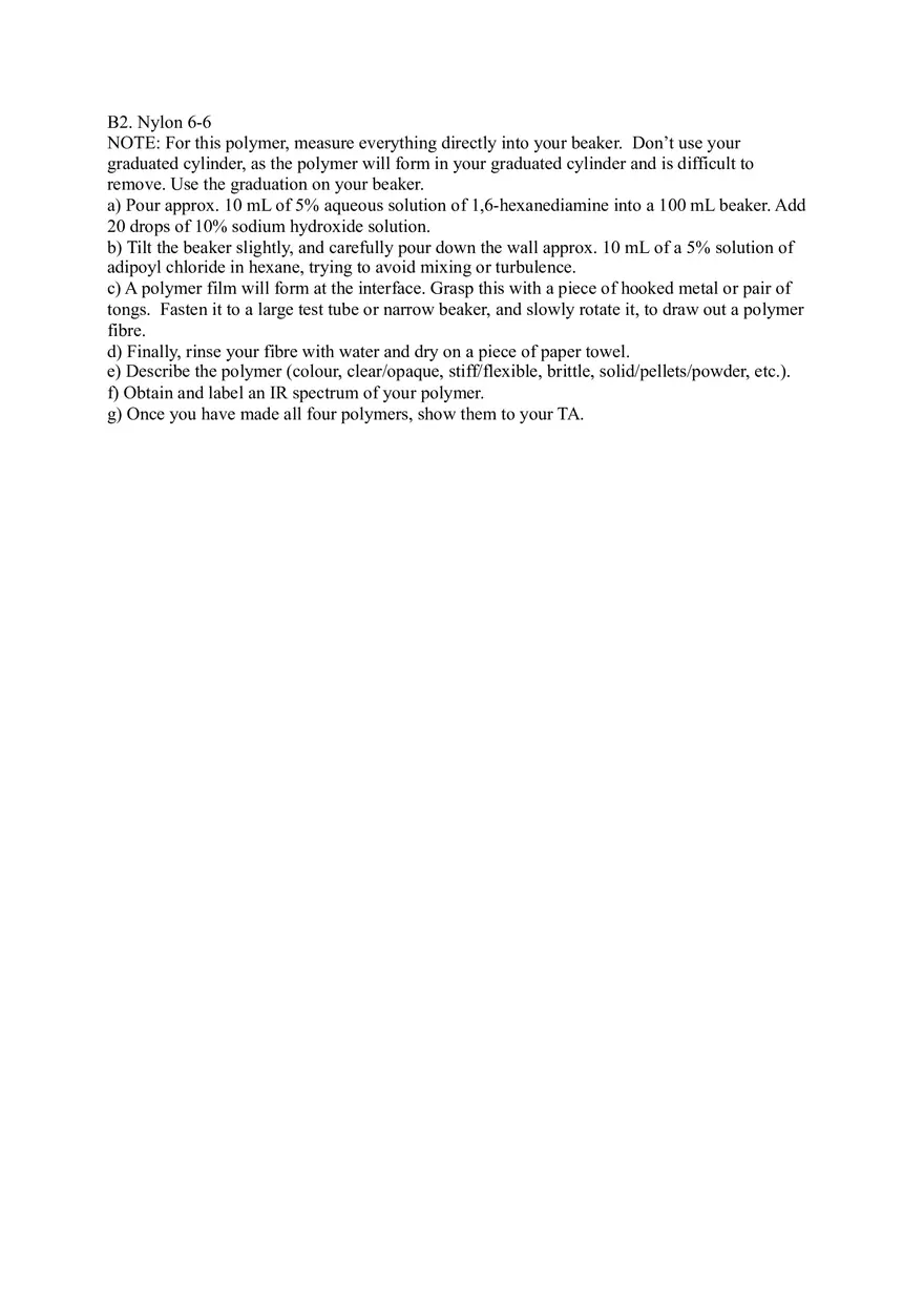 Synthetic Polymers Lab Report - Page 5