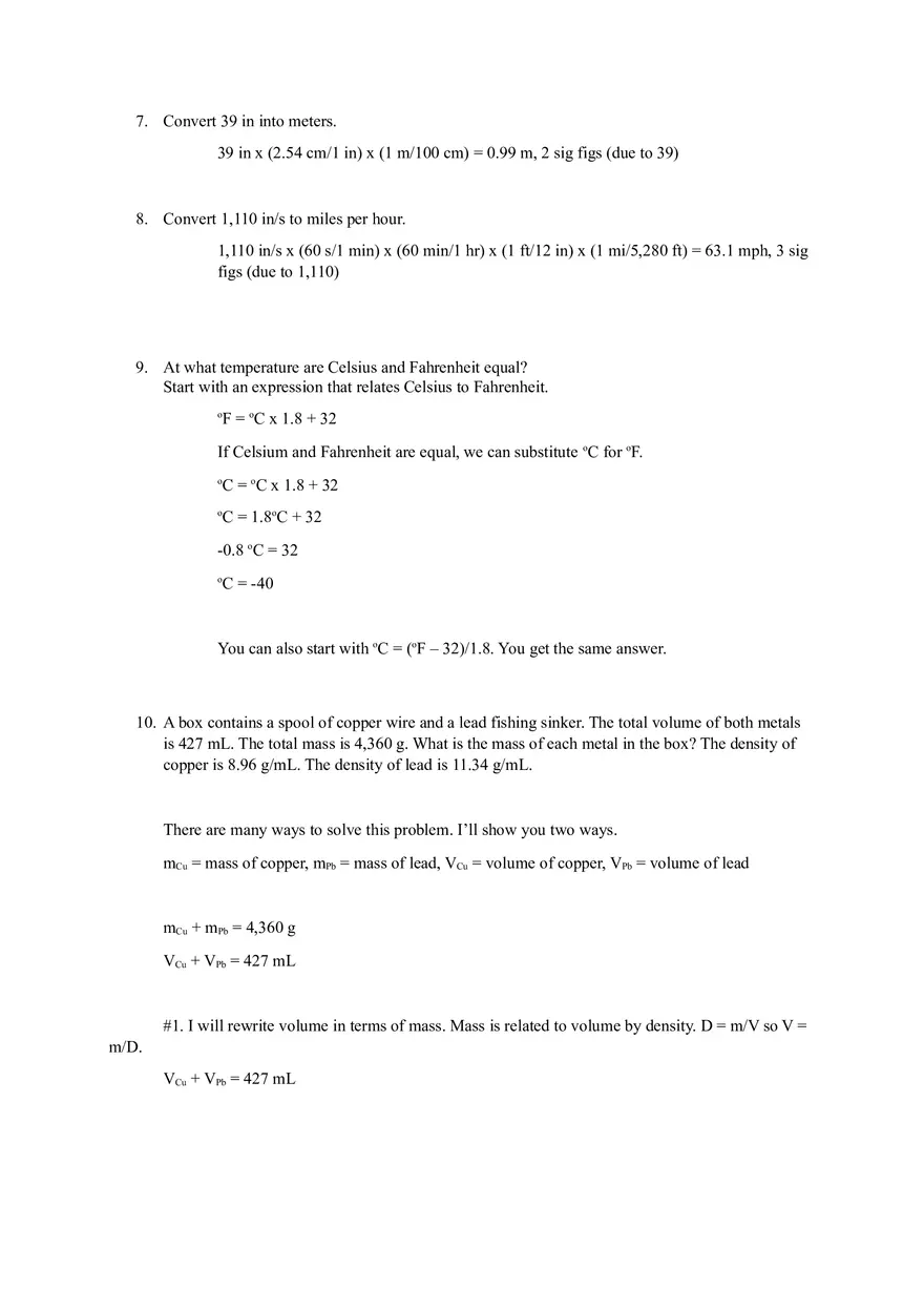 Classification of Matter, Properties, and Changes in Chemistry Problem Answers - Page 2