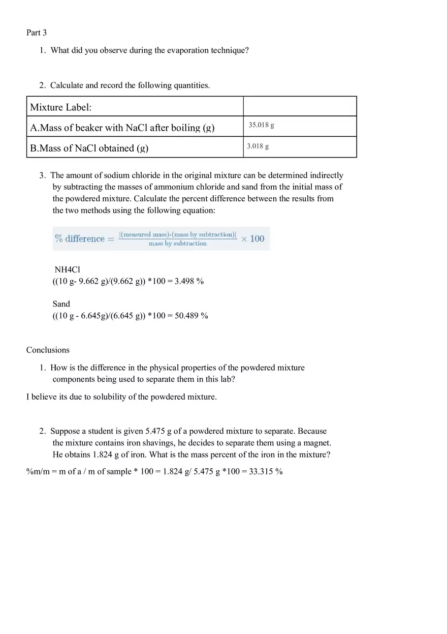 Lab Separating a Mixture of Compounds - Page 2