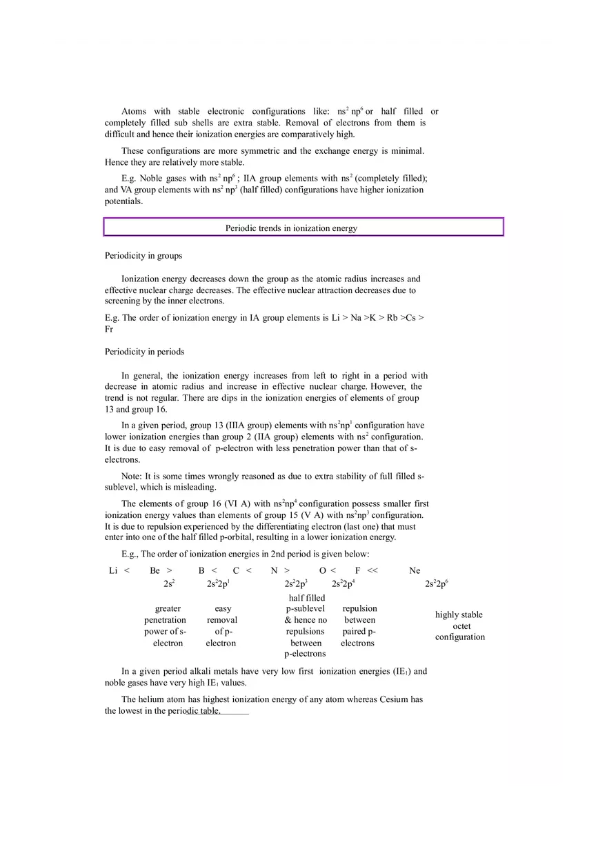 Factors Affecting Ionization Energy - Page 2