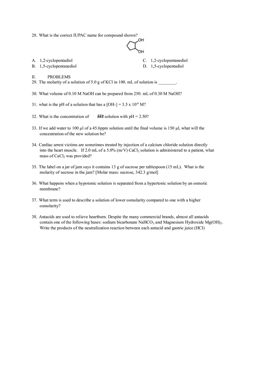 Chemistry Training Test for Exam 2 - Page 6