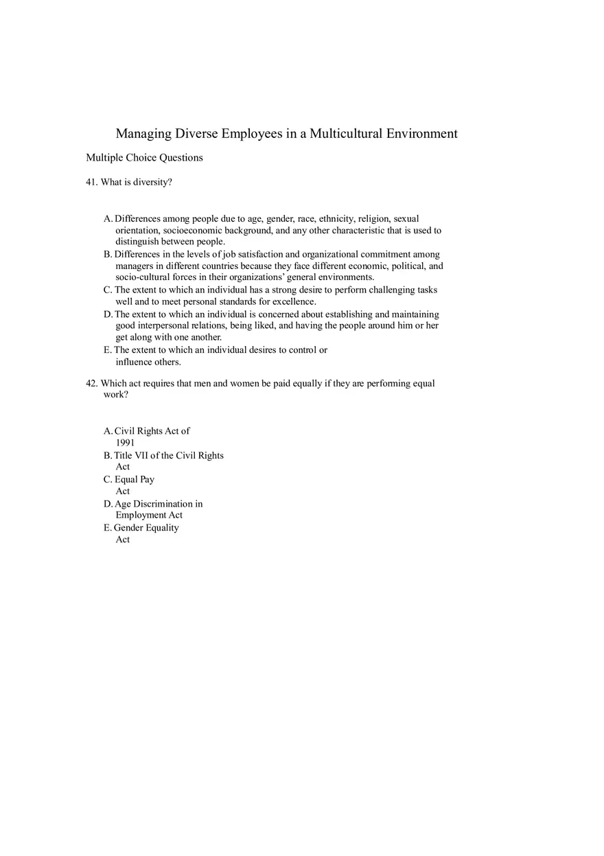 Managing Diverse Employees in a Multicultural Environment Part 1 - Page 1