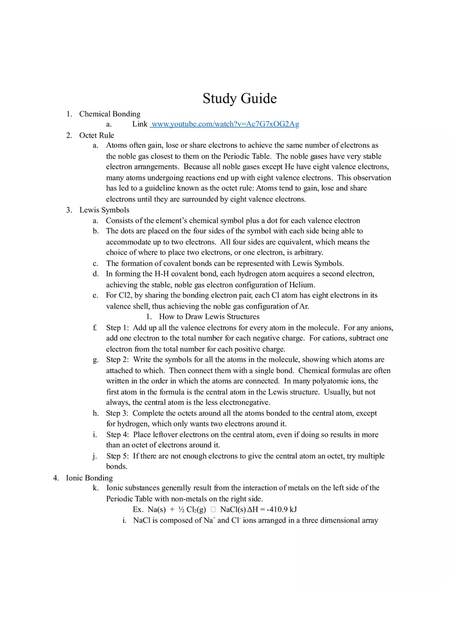 Chemical Bonding - Page 1
