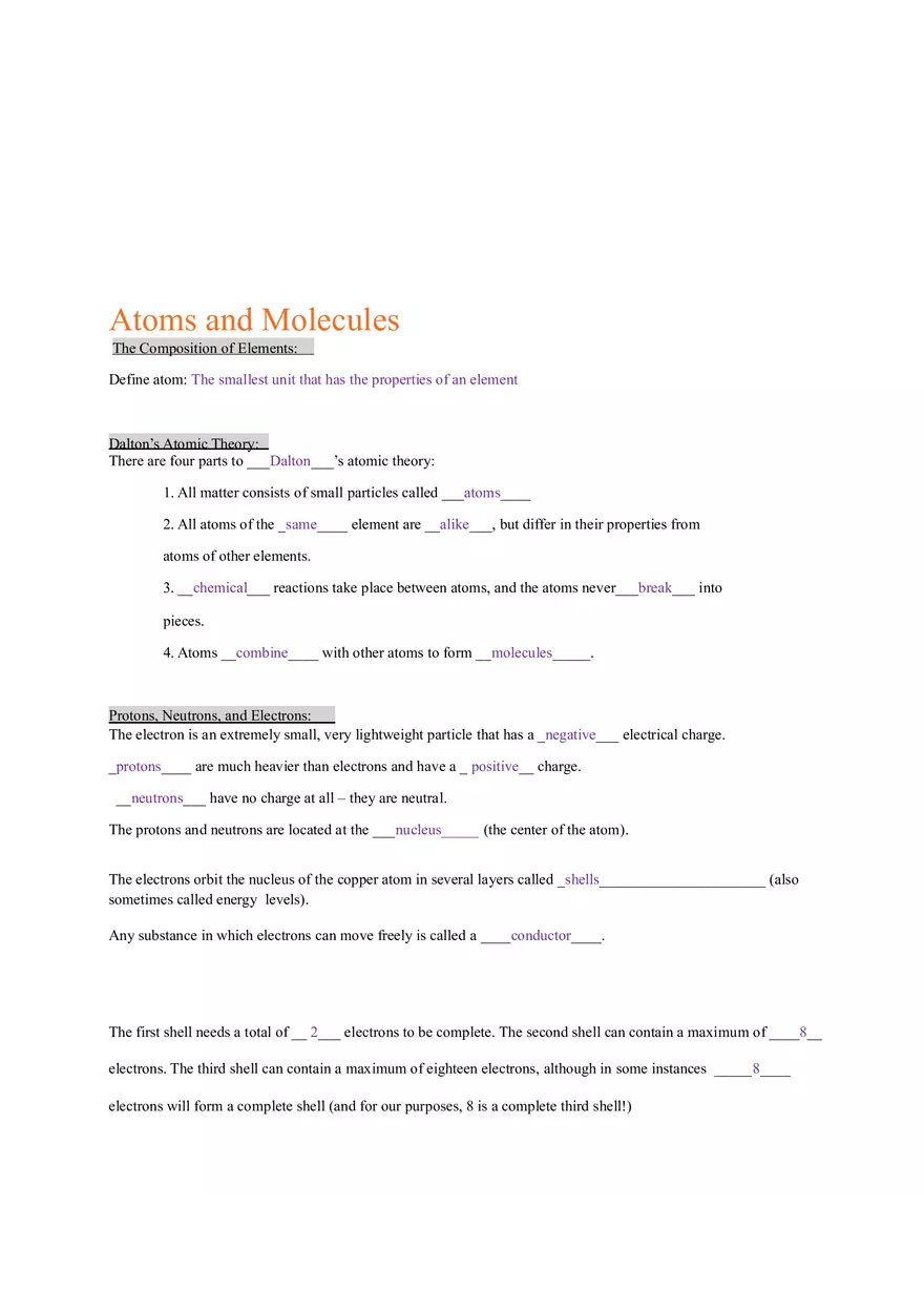 Atoms and Molecules - Page 1