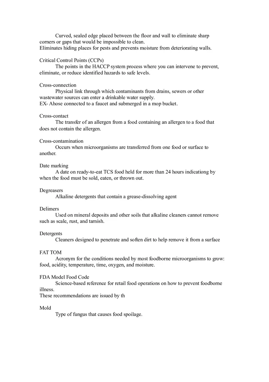Key Concepts in Food Safety and Cleaning Methods - Page 2