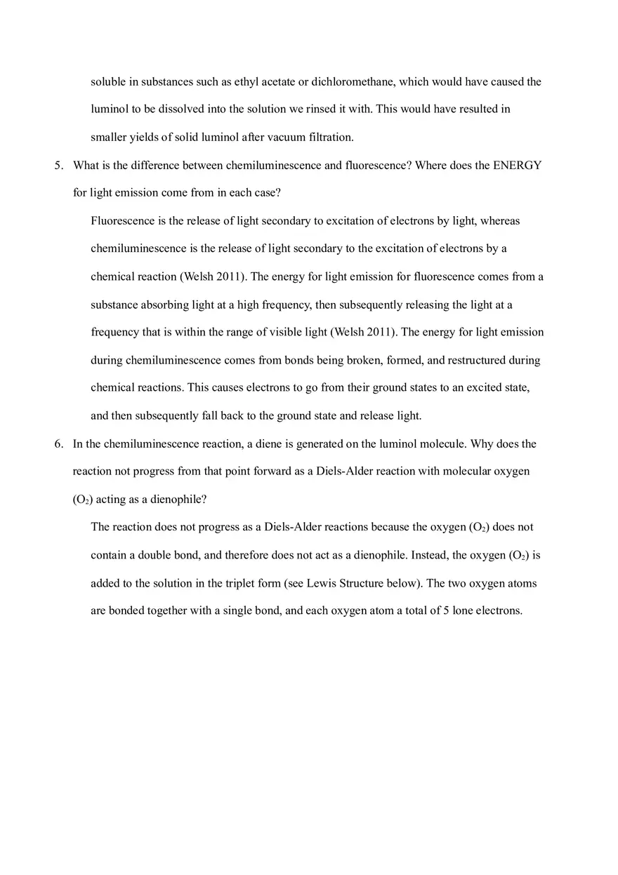 Assignments - Chemiluminescence Lab Report - Page 7