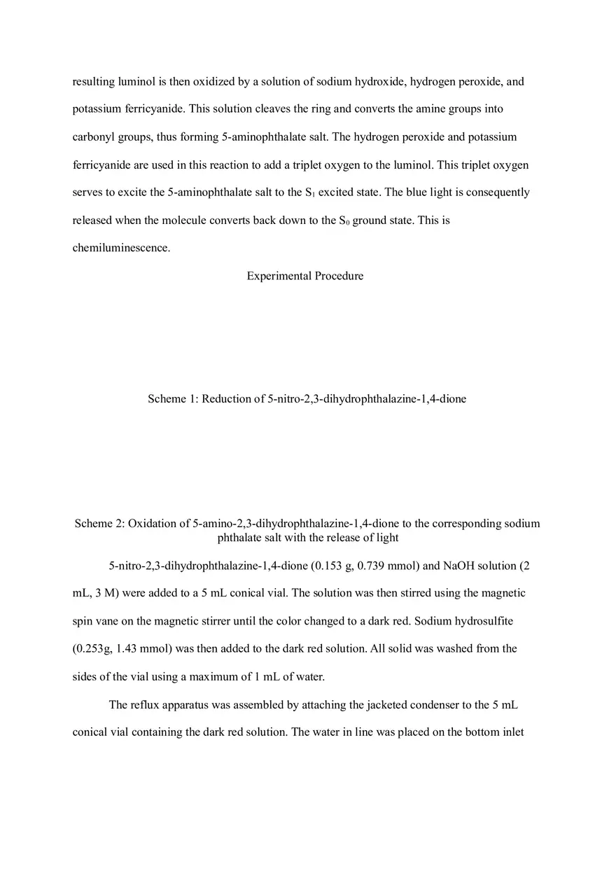Assignments - Chemiluminescence Lab Report - Page 2