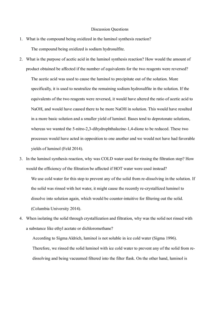 Assignments - Chemiluminescence Lab Report - Page 6
