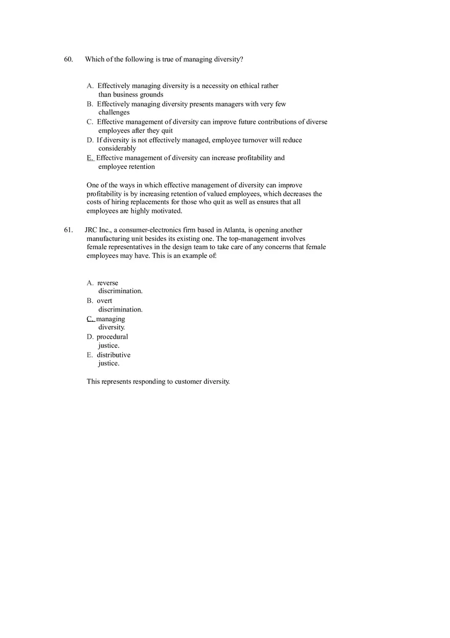 Managing Diverse Employees in a Multicultural Environment Answer Key Part 2 - Page 3
