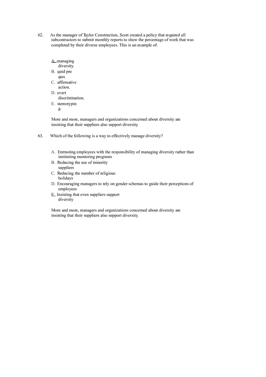 Managing Diverse Employees in a Multicultural Environment Answer Key Part 2 - Page 4