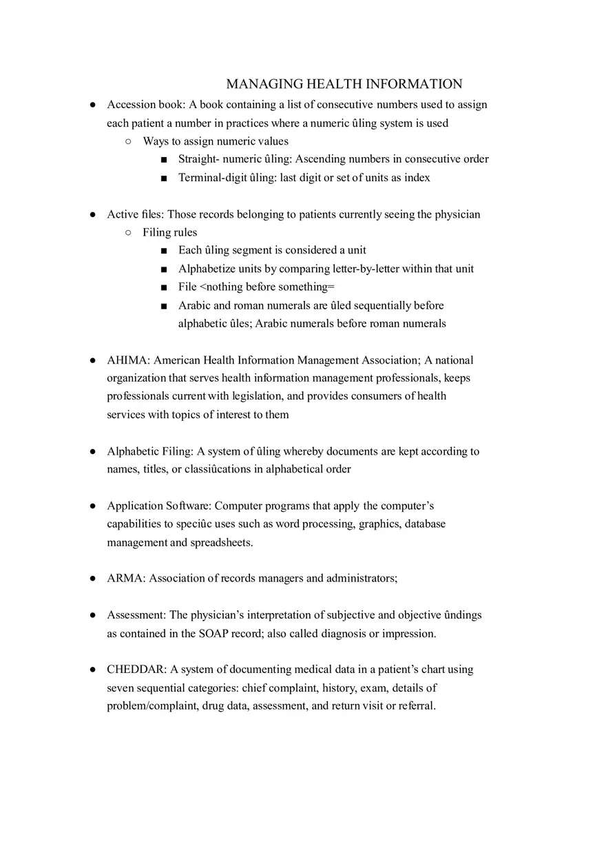 Managing Health Information - Page 1