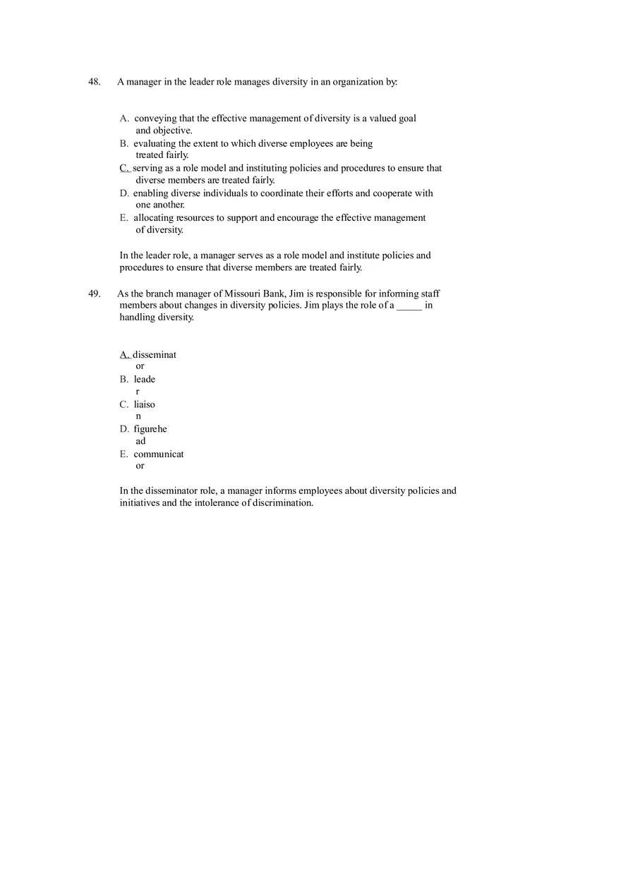Managing Diverse Employees in a Multicultural Environment Answer Key Part 1 - Page 6