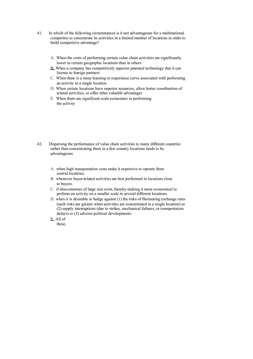 Strategies for Competing in International Markets Answer Key Part 3 - Page 1