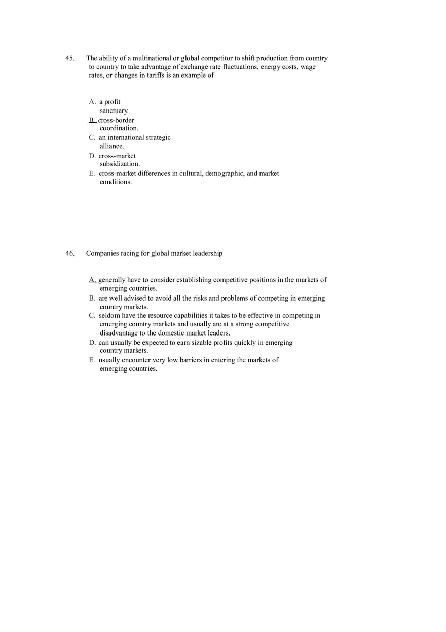 Strategies for Competing in International Markets Answer Key Part 3 - Page 3