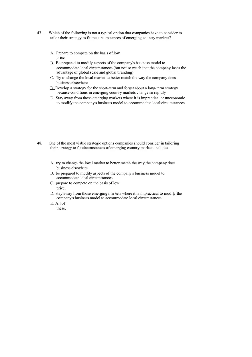 Strategies for Competing in International Markets Answer Key Part 3 - Page 4