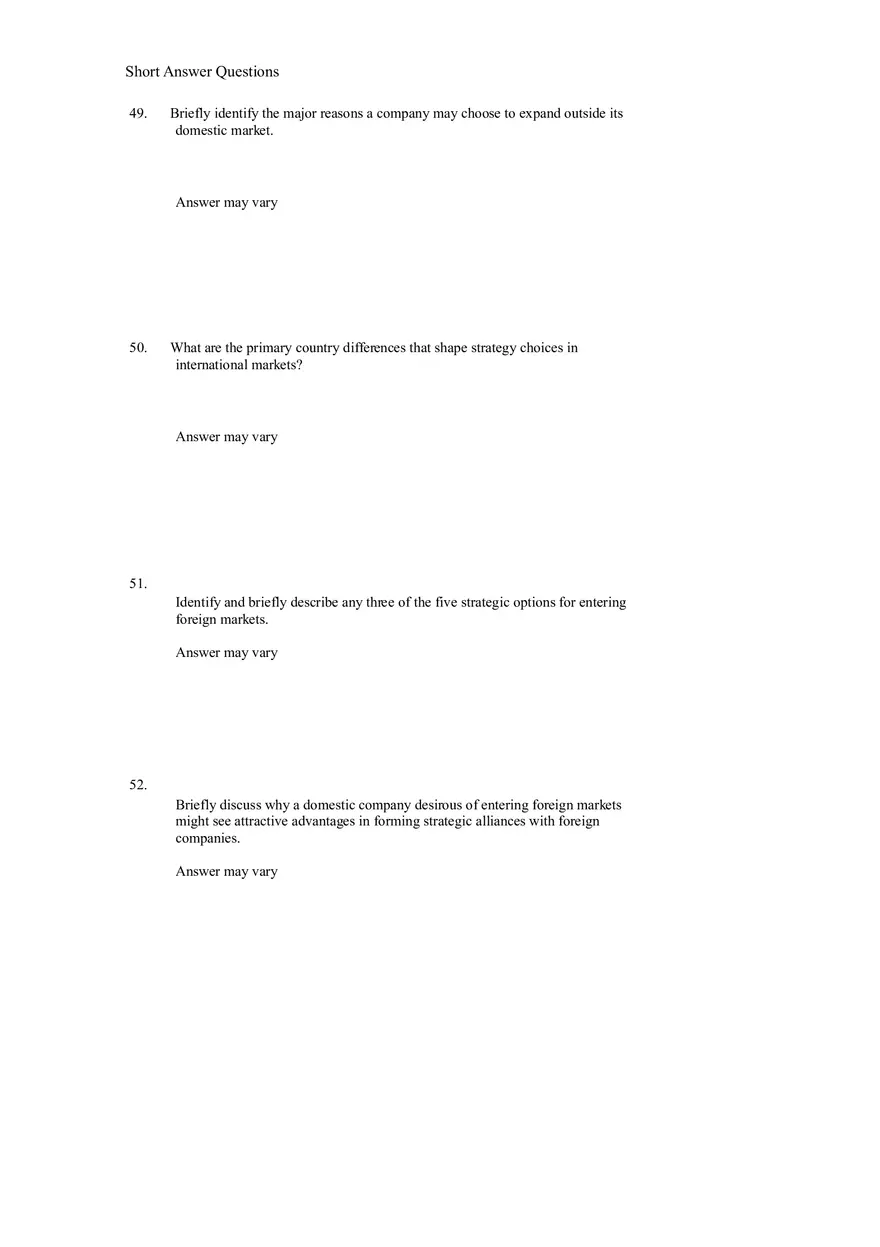 Strategies for Competing in International Markets Answer Key Part 3 - Page 5