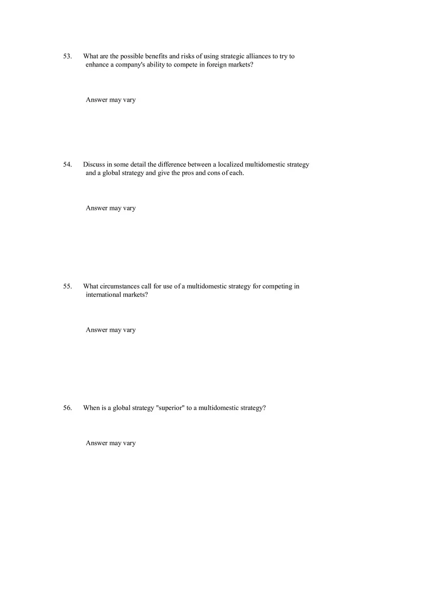 Strategies for Competing in International Markets Answer Key Part 3 - Page 6