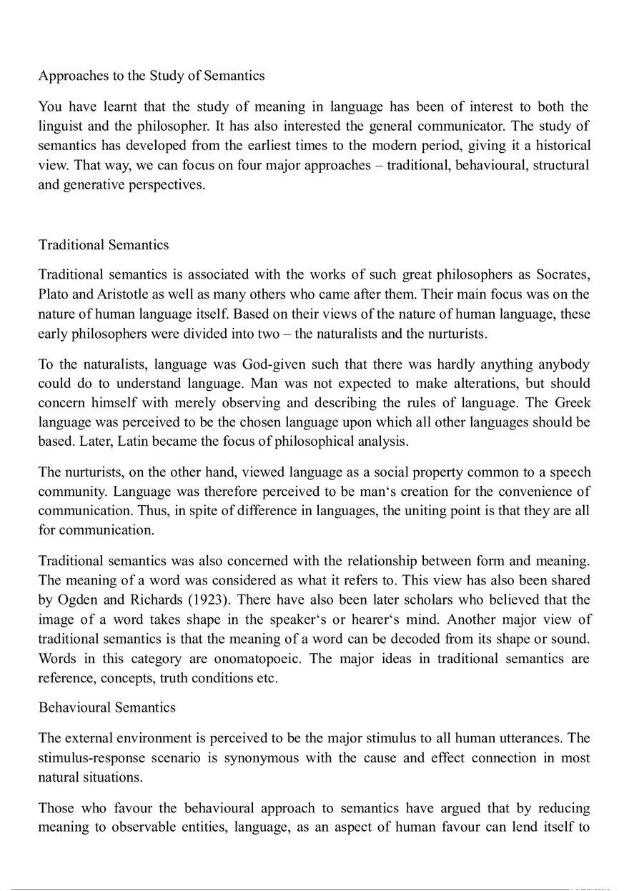 Approaches of Semantics - Page 1