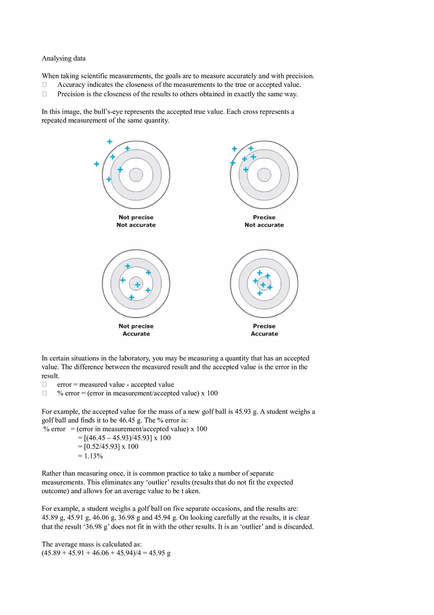 Precision and Accuracy - Page 2