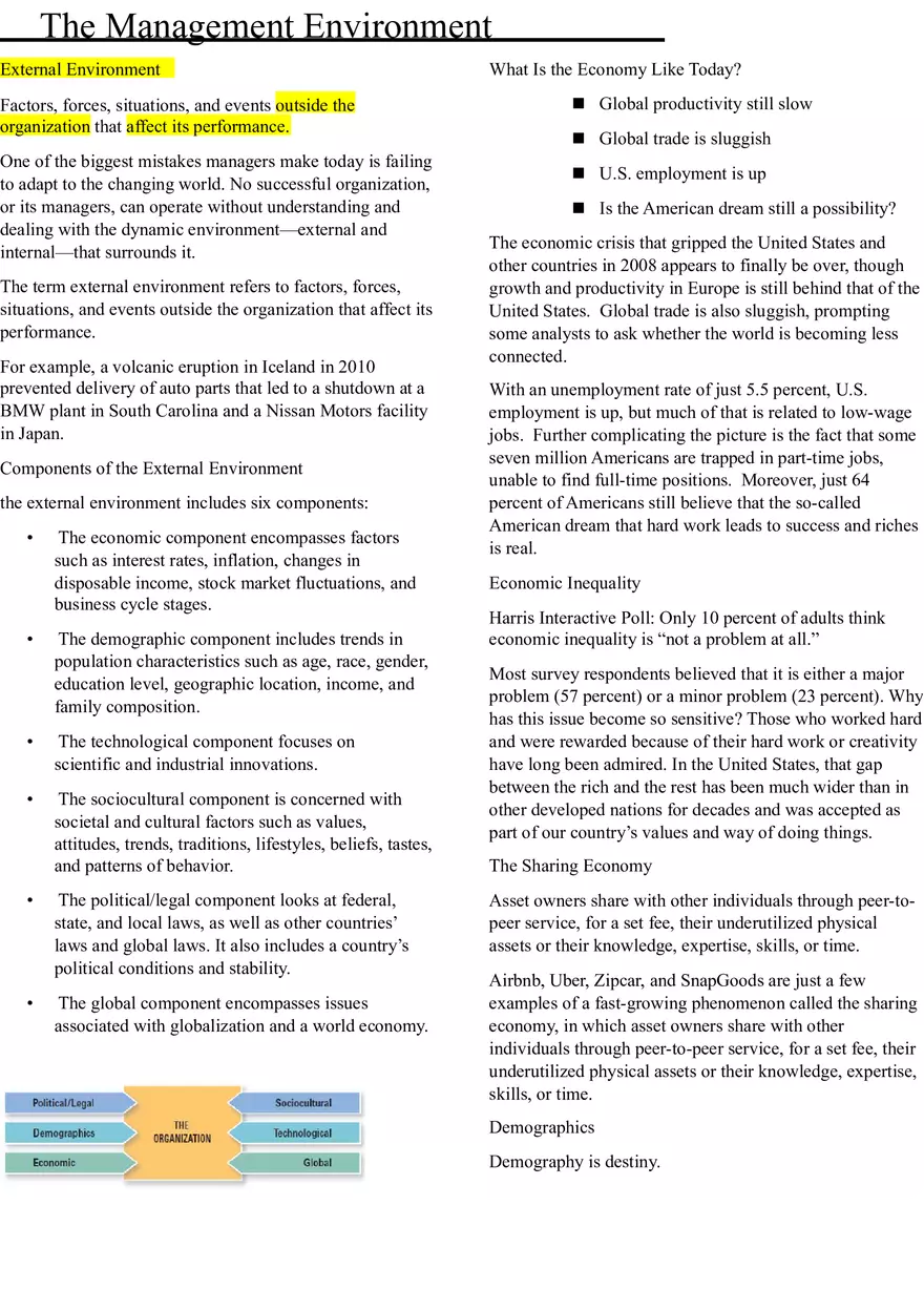 Business and Management (Management Environment) - Page 1