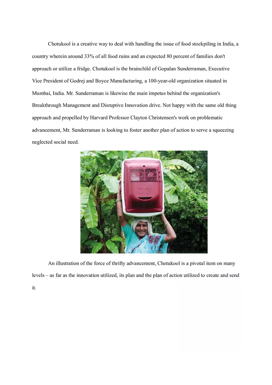 Chotukool Disrupting the Refrigerator Market and Reaching Rural India - Page 1