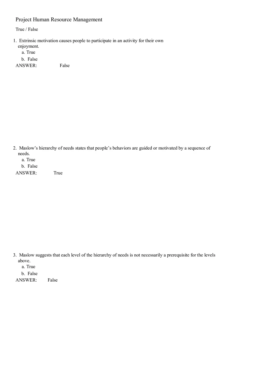 Project Human Resource Management I - Page 1