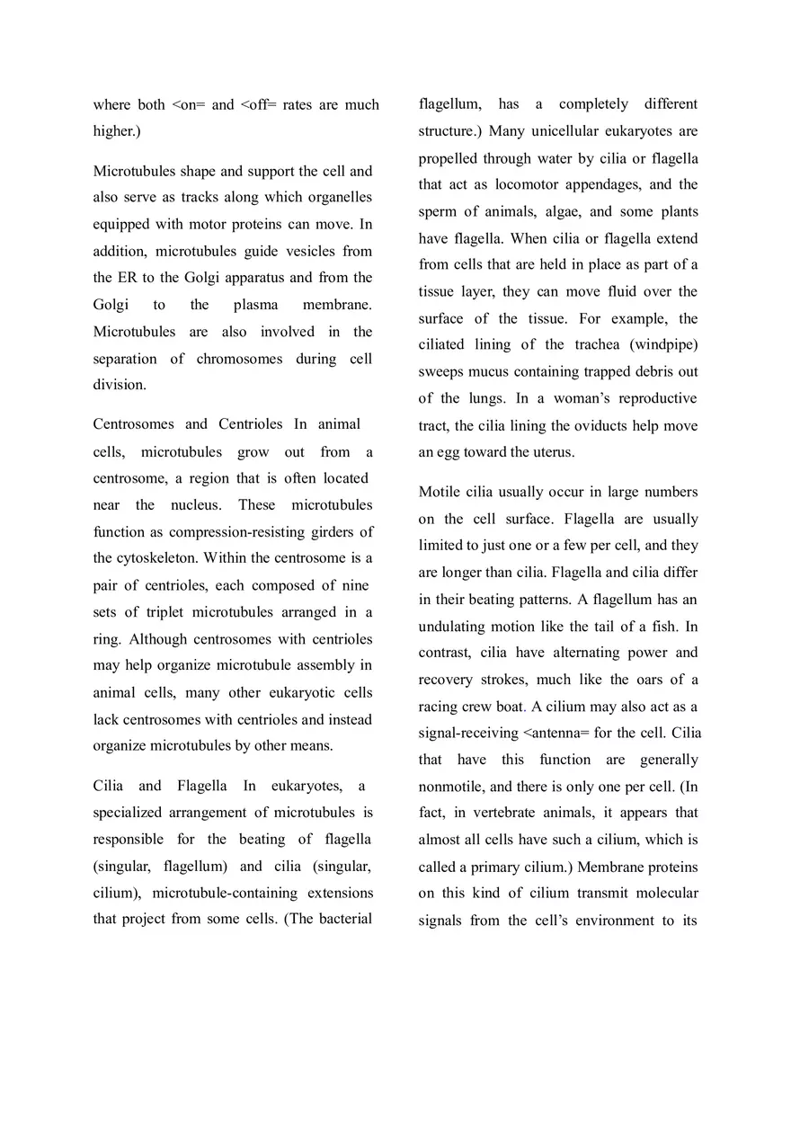 The Cytoskeleton is a Network of Fibers that Organizes Structures and Activities in the Cell - Page 3