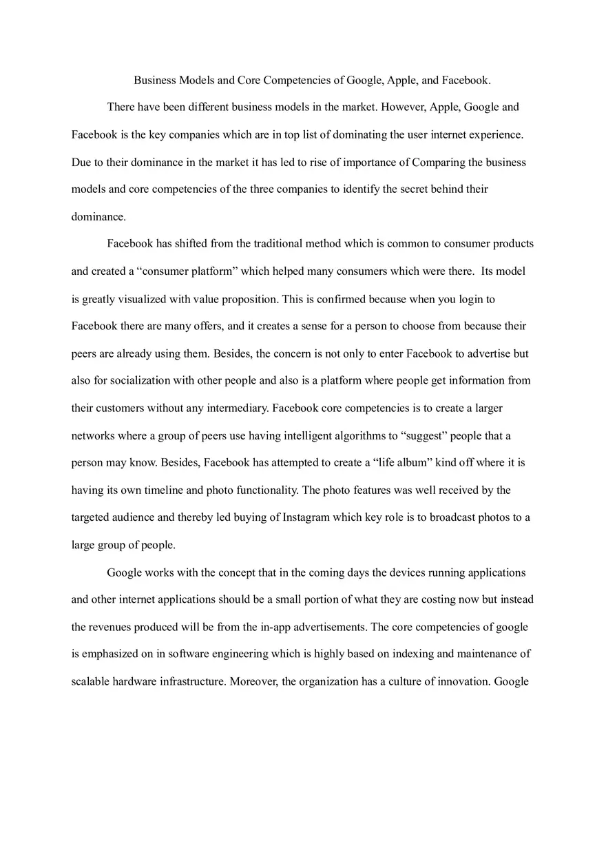 Business Models and Core Competencies - Page 1