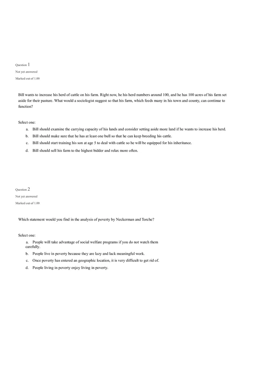 Introduction to Sociology Final Exam (7 Pages) - Page 1