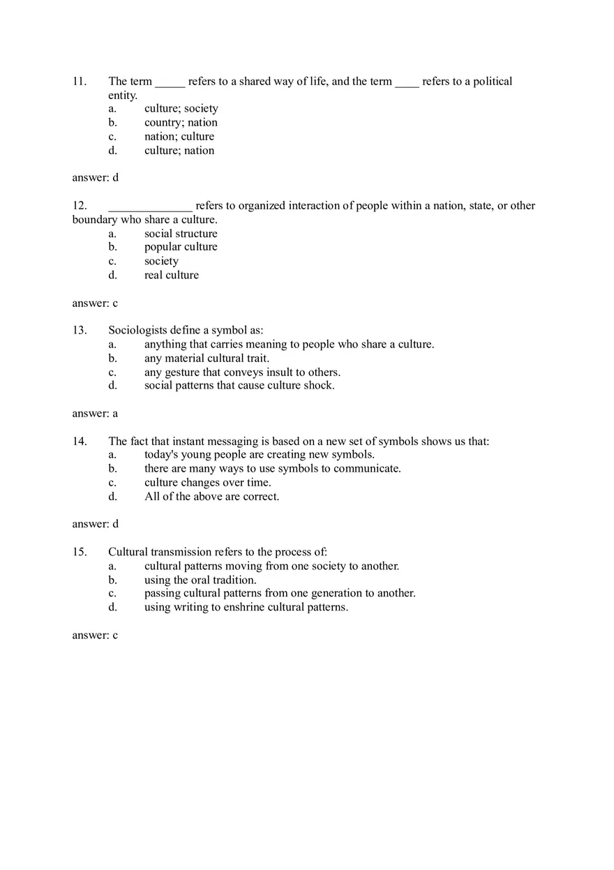 Culture (Sociology) Questions and Answers - Page 8