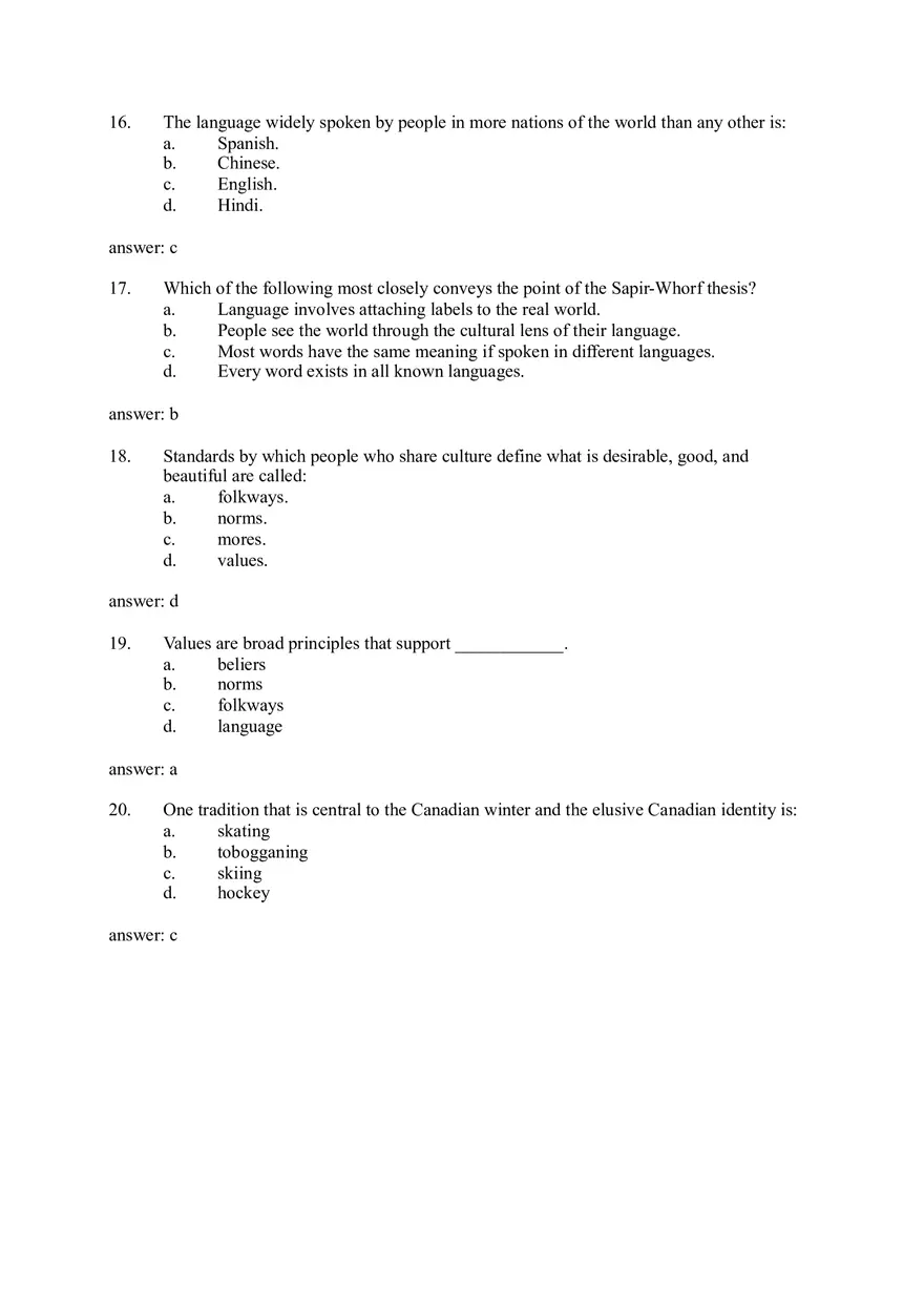 Culture (Sociology) Questions and Answers - Page 9