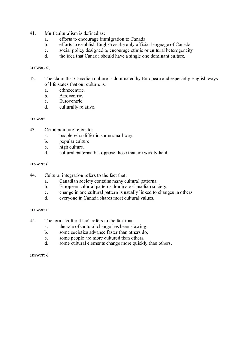 Culture (Sociology) Questions and Answers - Page 14