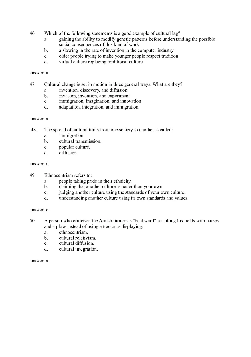 Culture (Sociology) Questions and Answers - Page 15