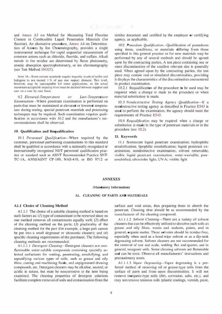Standard Practice for Liquid Penetrant Testing for General lndustry - Page 16