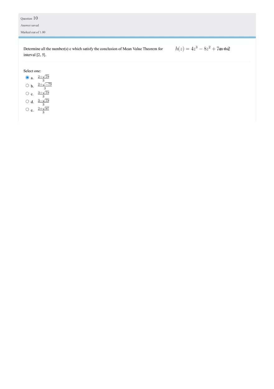 Graded Quiz Unit 6 - Calculus - Page 7