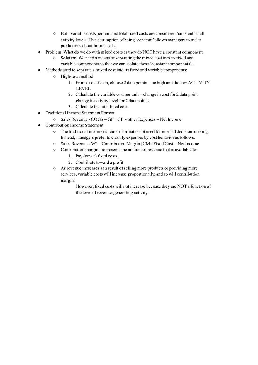 Cost Behaviors - Lecture Notes 1 - Page 2
