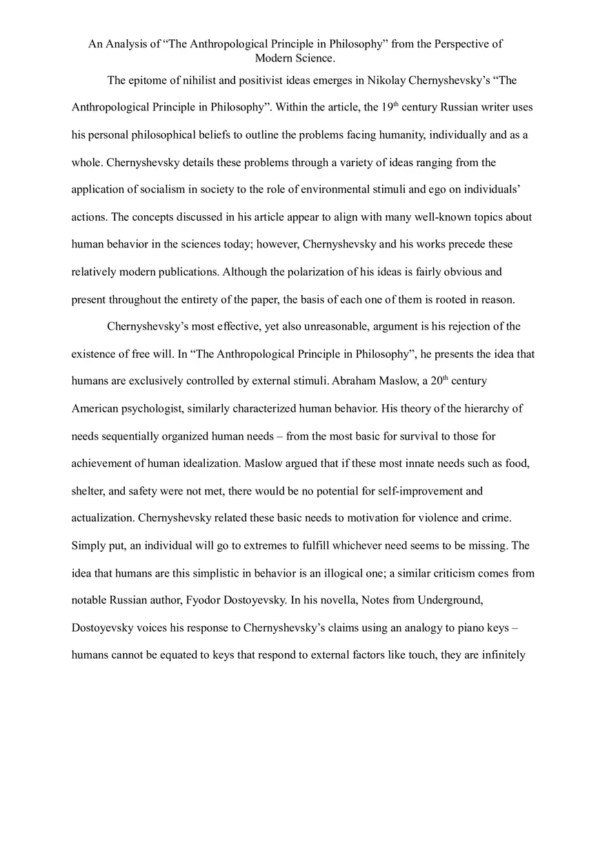 The Anthropological Principle in Philosophy - Page 1