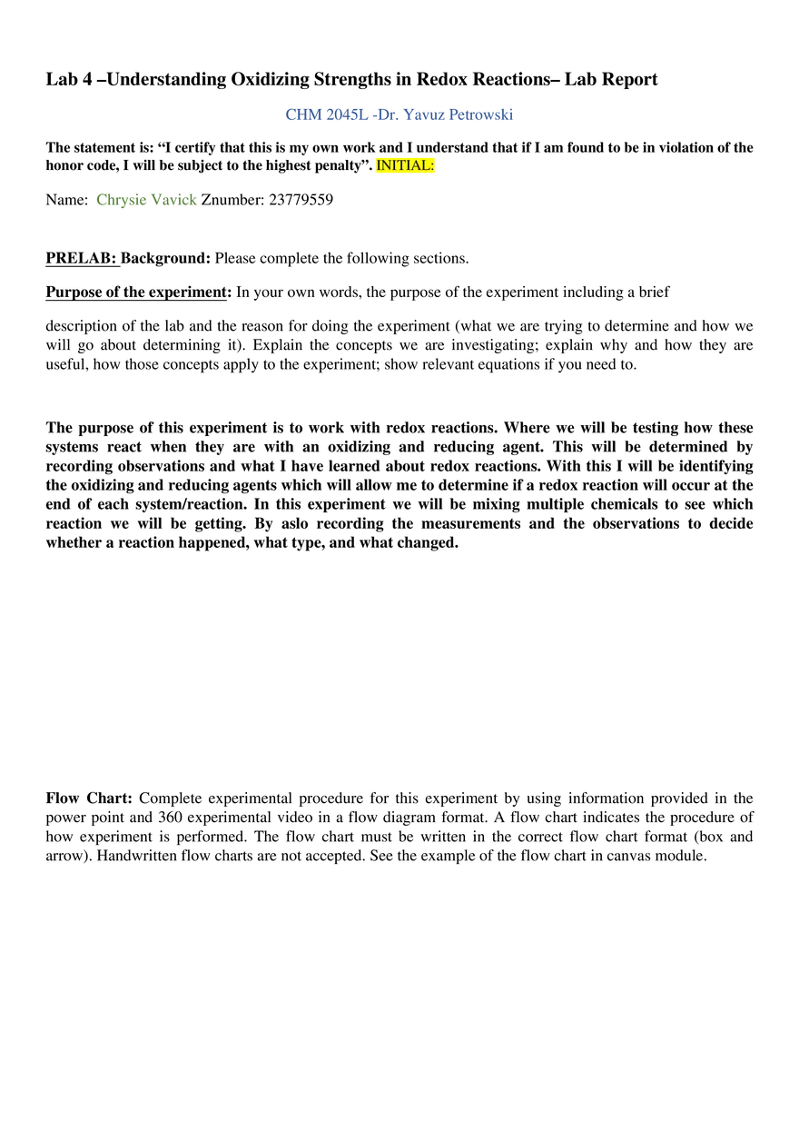 Understanding Oxidizing Strengths in Redox Reactions - Page 1