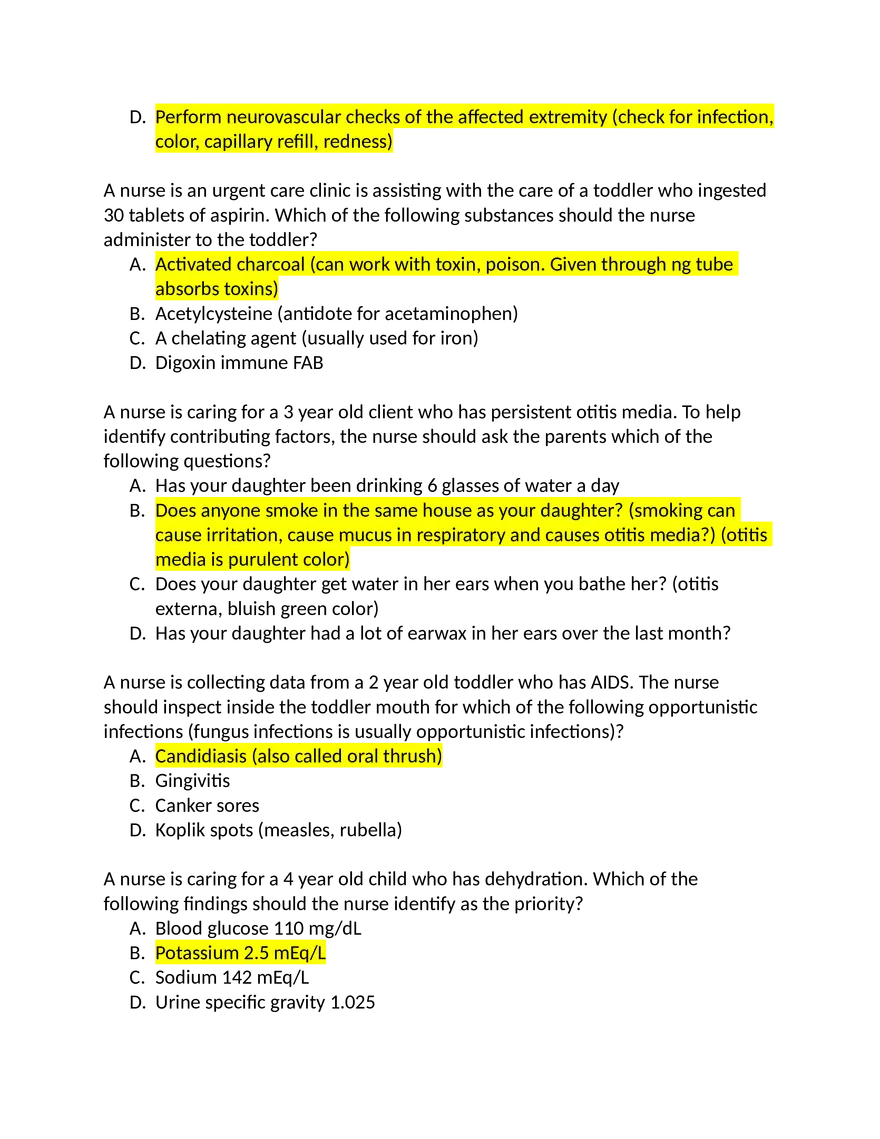ATI Peds Questions - Page 18