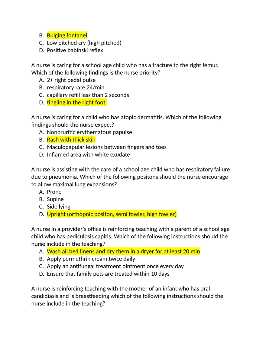 ATI Peds Questions - Page 21