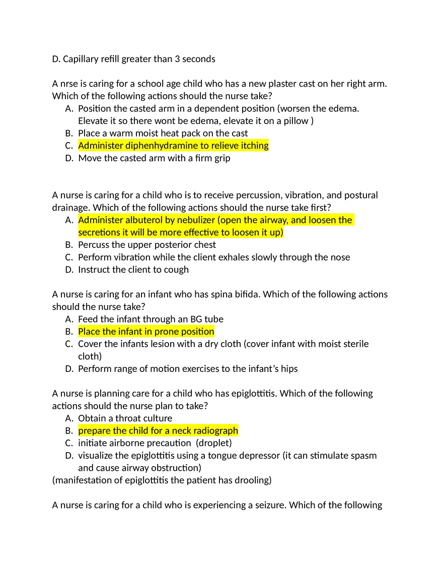 ATI Peds Questions - Page 23
