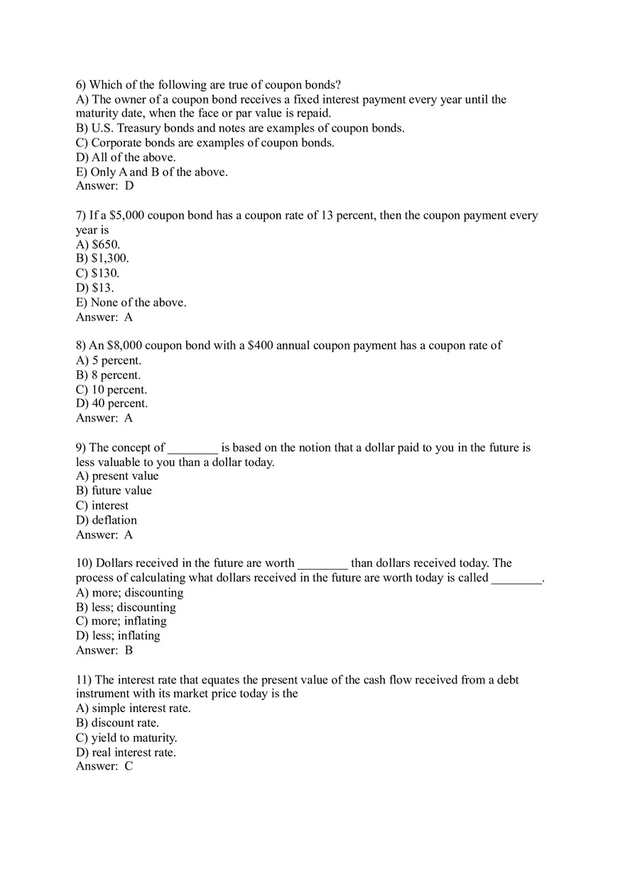 Overview of the Financial System Sample Questions - Page 7