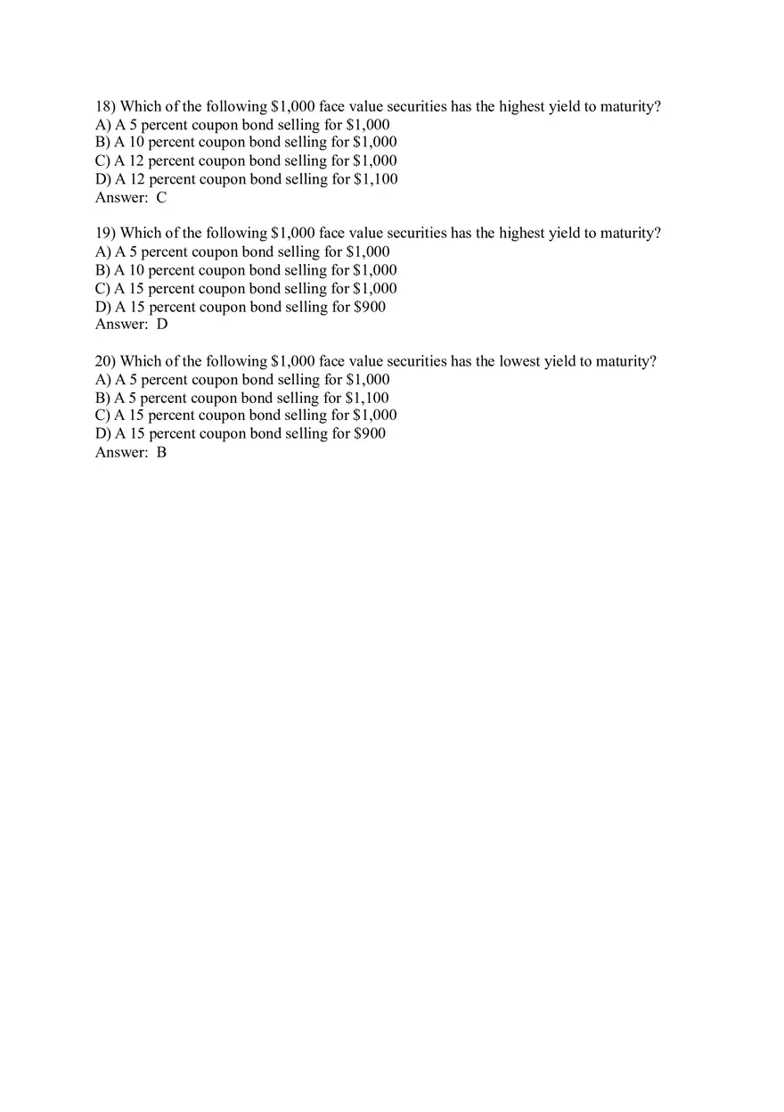 Overview of the Financial System Sample Questions - Page 9