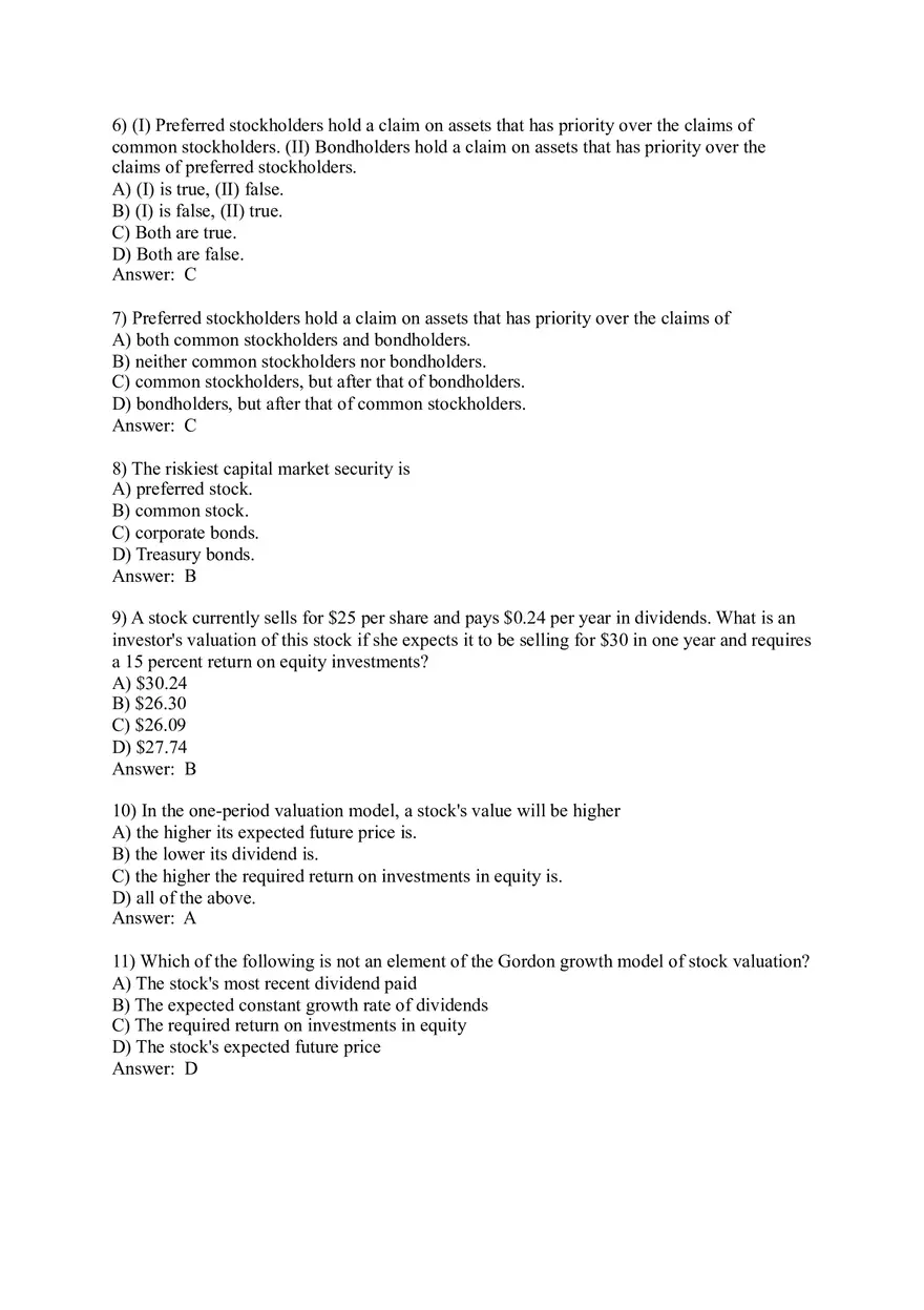Overview of the Financial System Sample Questions - Page 3