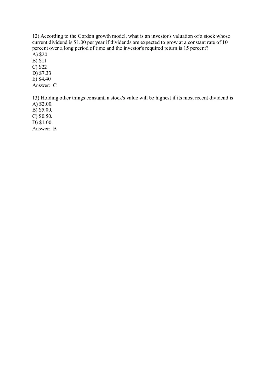 Overview of the Financial System Sample Questions - Page 4