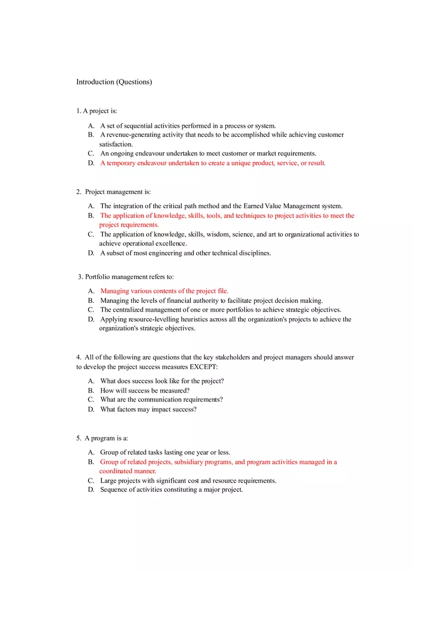 Project, Portfolio, and Management Essential Concepts and Definitions - Page 1