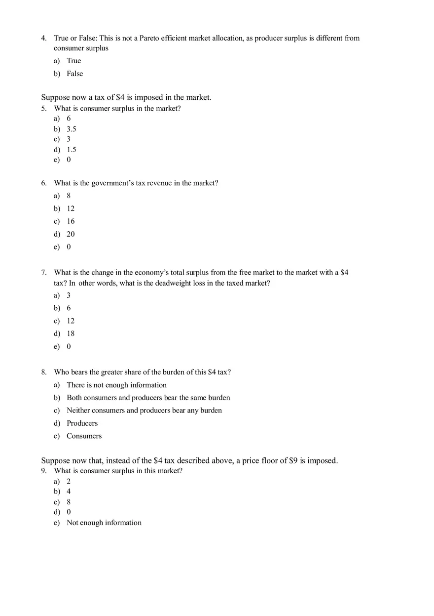 Consumer and Producer Surplus in an Unregulated Market Equilibrium - Page 2