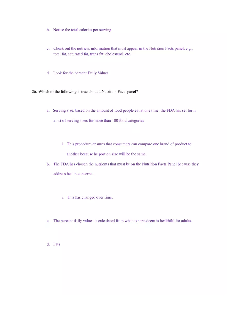 Principles of Healthy Eating and Nutrition Test - Page 8