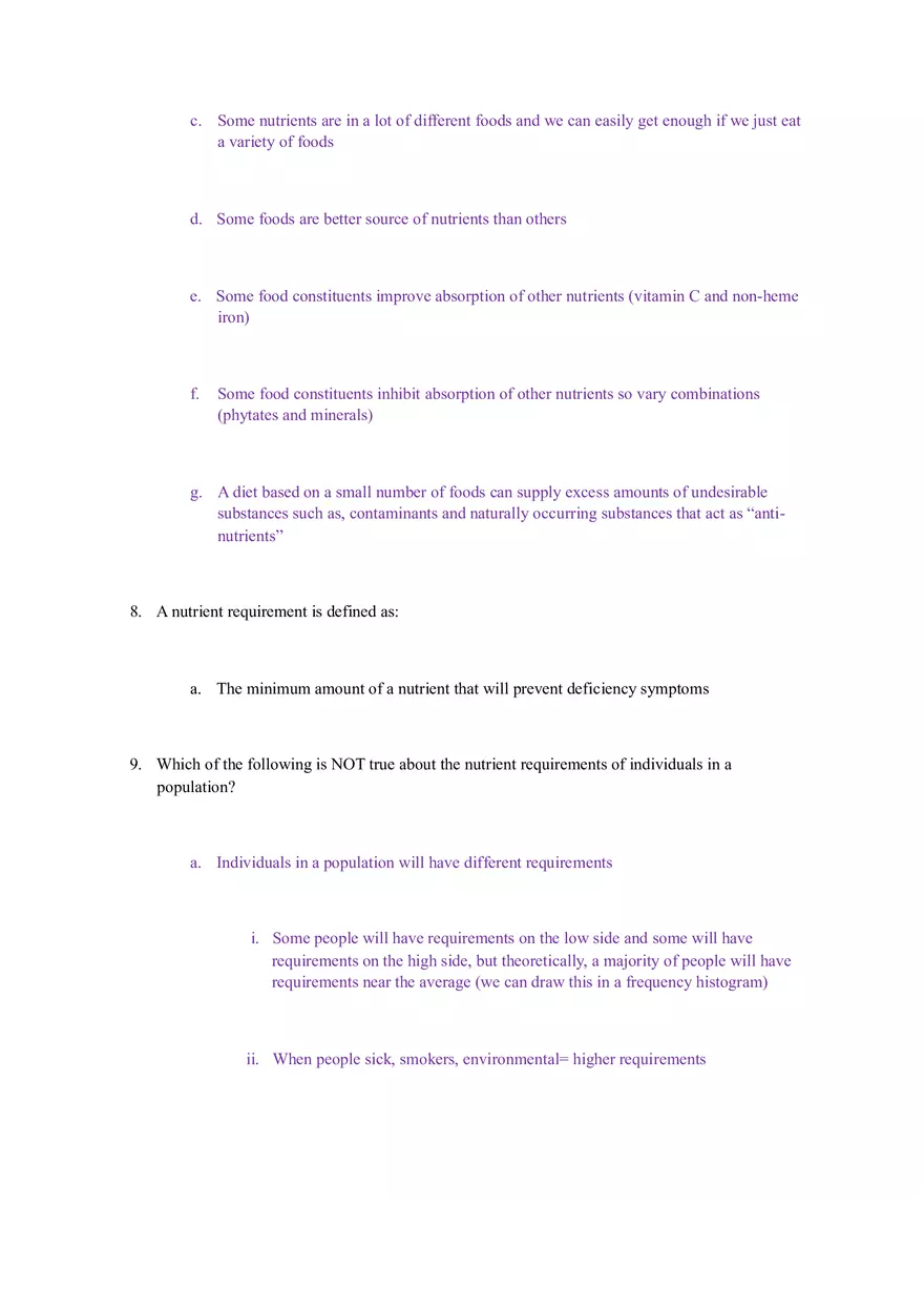 Principles of Healthy Eating and Nutrition Test - Page 3
