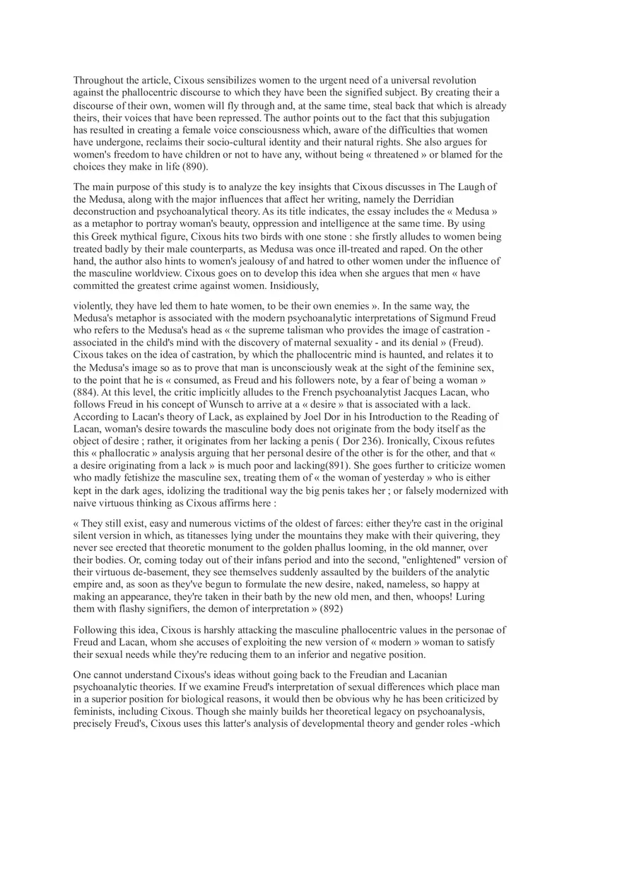 Analysis of The Laugh of the Medusa - Page 2